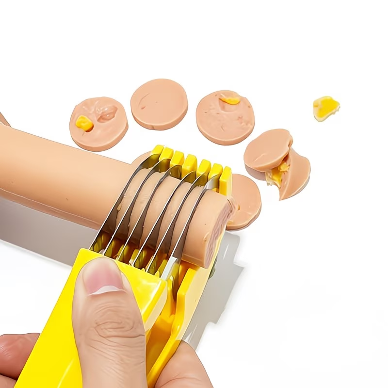 Durable stainless steel hot dog and banana slicer