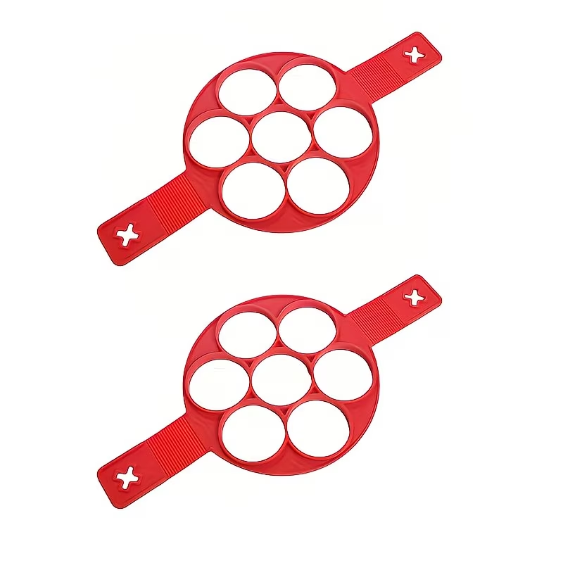 1 silicone non stick pancake and egg maker -4 cups of circular cooking tools