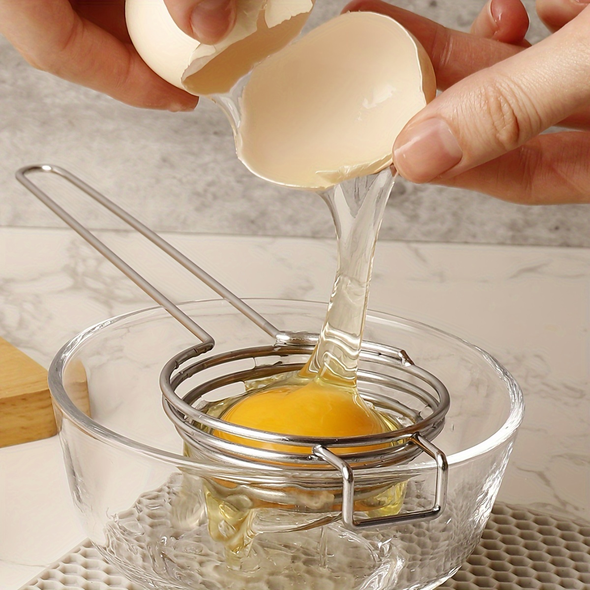 1-pack, stainless steel egg yolk separator, egg yolk and white separator